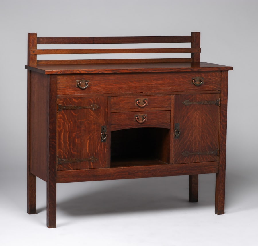Gustav Stickley Two-Door Strap-Hinge Sideboard c1904 (1 of 5)