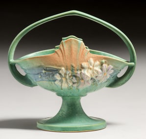 Roseville Cosmos Handled Basket 1939