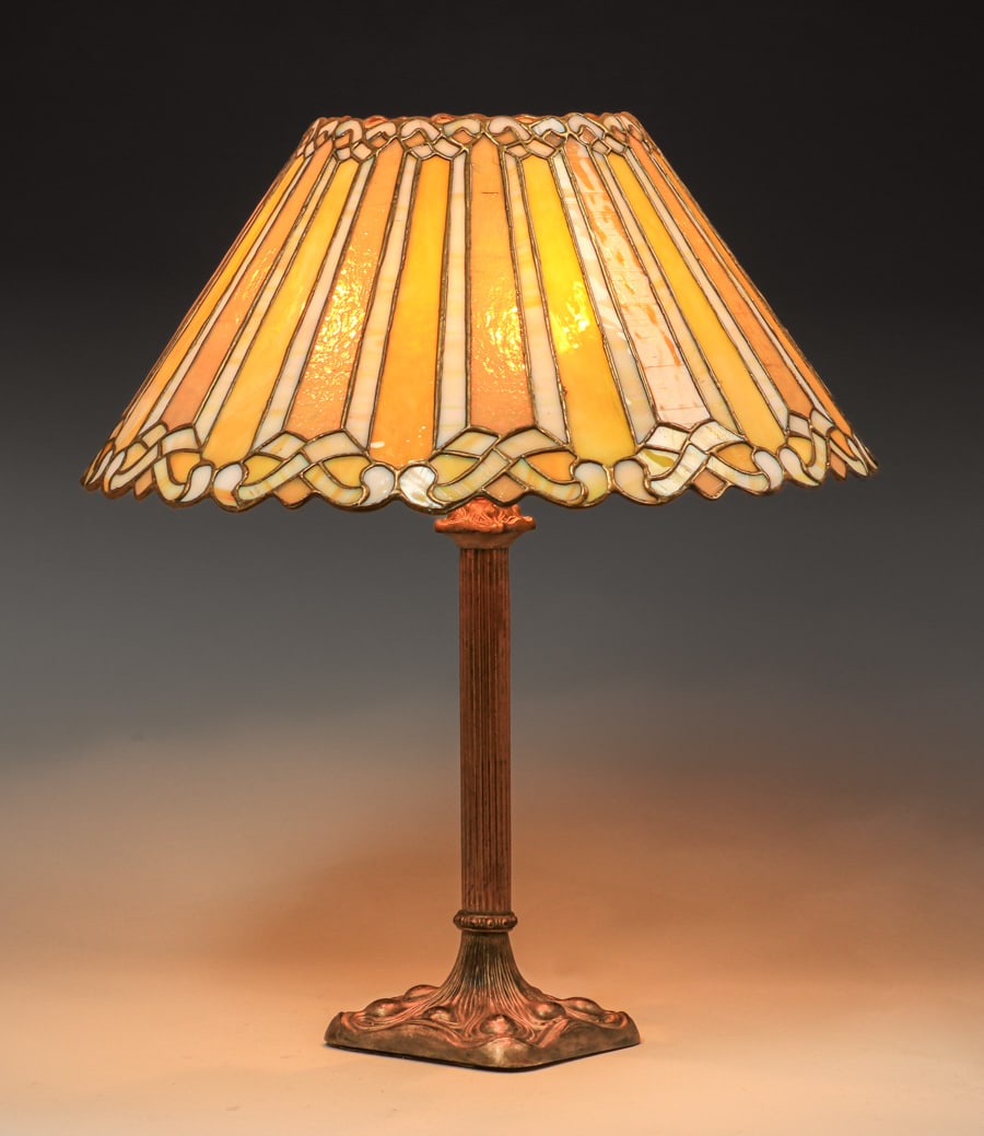Duffner & Kimberly Leaded Glass Lamp c1910 (1 of 9)