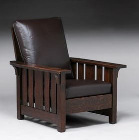 Early Limbert Slatted Fixed-Back Armchair c1910