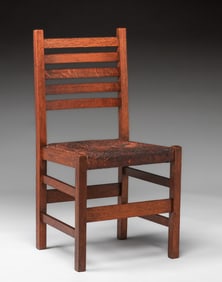 L&JG Stickley Rare Ladderback Side Chair c1910