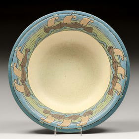 Large Saturday Evening Girls Lili Shapiro Viking Ship Bowl 1911