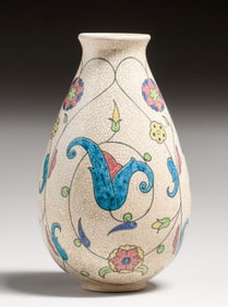 Large Robertson Hollywood Persian Crackleware Vase c1930s