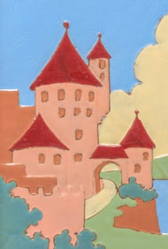 Huge Mosaic Tile Co Castle Tile c1920s