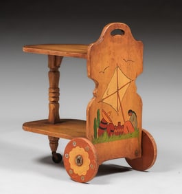 Coronado Painted Tea Cart c1930s
