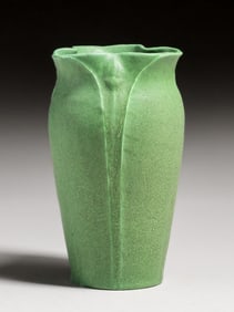 Grueby Pottery Matte Green Vase c1910