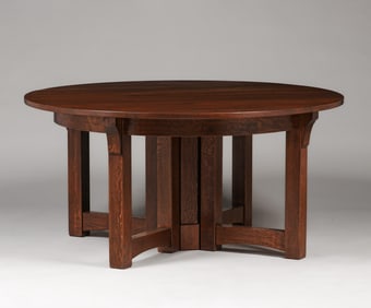 Massive Limbert 60" Five-Leg Dining Table c1910