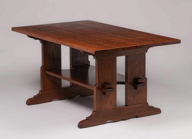 L&JG Stickley 60"w Trestle Table c1910