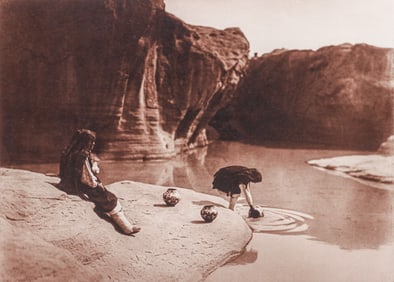 Edward S. Curtis Photogravure "At the Old Well Acoma" 1904/1976