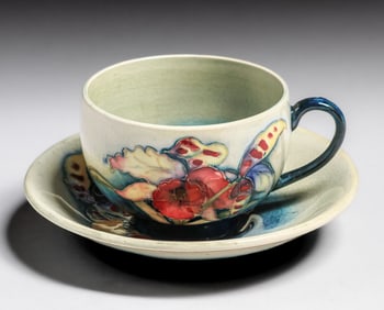 Moorcroft Tea Cup & Saucer c1920s