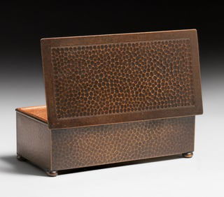 WMF - German #47 Hammered Brass Box c1905