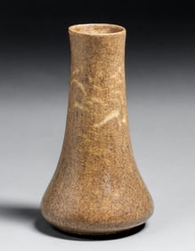 Grueby Pottery Matte Brown Tapered Vase c1905