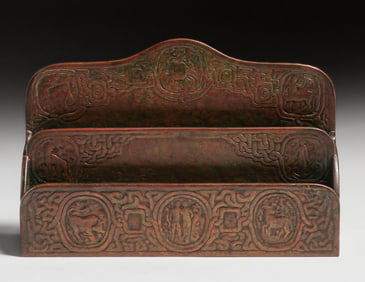 Tiffany Studios Bronze Zodiac Letter Rack c1910