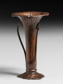 Japanese Bronze Meiji Period Calla Lily Bronze Vase c1910