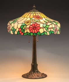 Chicago Mosaic Leaded Glass Lamp c1910