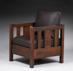 Rare Limbert Oak Cube Chair c1910