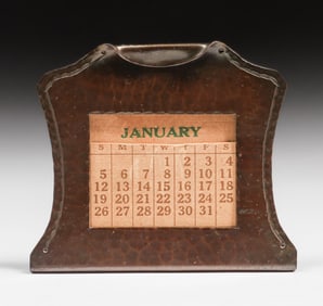 Roycroft Hammered Copper Desk Calendar c1915
