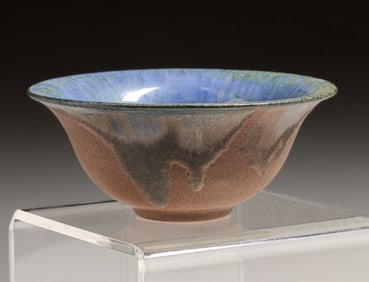 Fulper Pottery Flared Drip Glazed Bowl c1910s