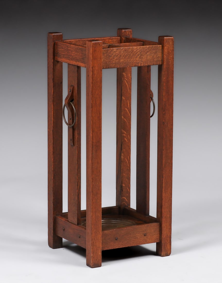 Grand Rapids Oak Umbrella Stand c1910 (1 of 4)