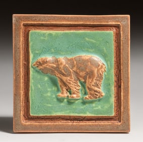Wheatley Pottery #1321 Grizzly Bear Tile c1910