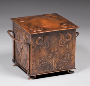 Norman & Ernest Spittle - Hammered Copper Coal Scuttle c1900