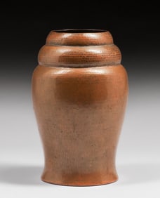 Dirk van Erp Hammered Copper Beehive-Stacked Vase c1915-1920