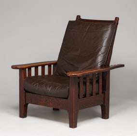 Roycroft #045 Slatted Morris Chair c1905