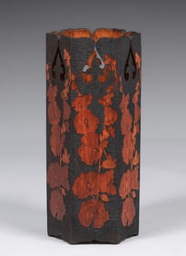 Arts & Crafts Period Pyrography Hexagonal Umbrella Stand c1905