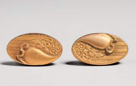 Art Nouveau Gold-Plated Cuff Links c1900s