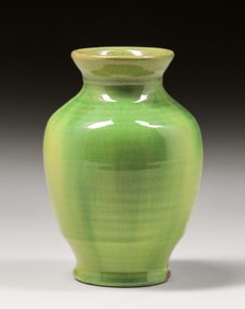 Pewabic Pottery Iridescent Lime Green Vase c1930