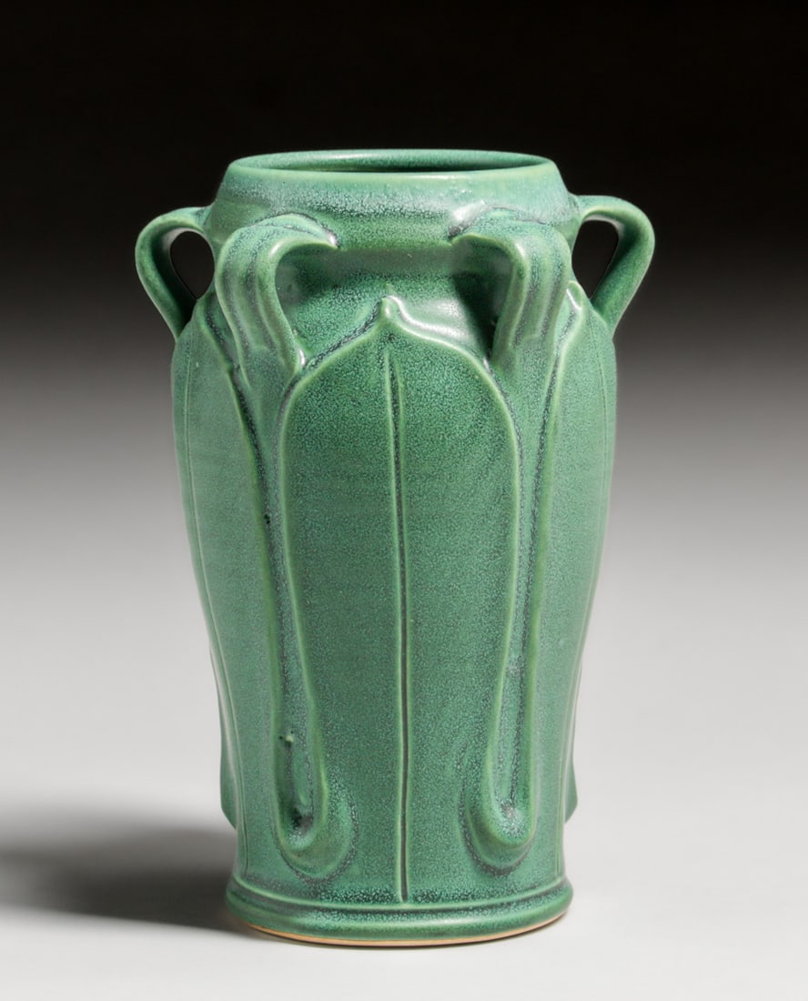 Contemporary La Pointe Pottery - Lompoc, CA Arts & Crafts Matte Green Vase 2024 (1 of 4)