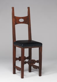 Extremely Rare Rose Valley Hand-Carved Oak Typist Chair c1901-1906