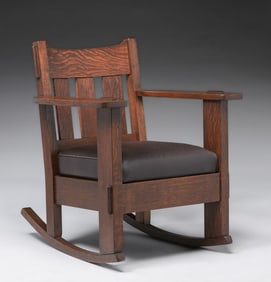 Charles Stickley Oak Rocker c1910