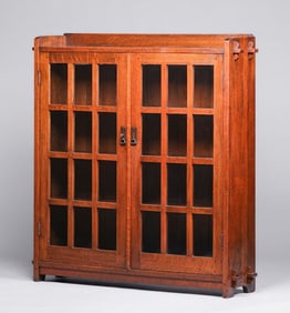 L&JG Stickley Two-Door Tenon & Key Bookcase c1907