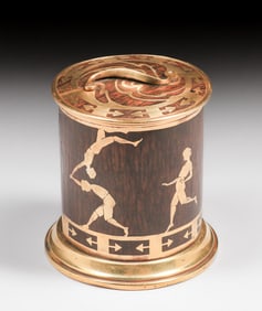 Erhard & Sohne – German Arts & Crafts Mahogany & Brass Canister c1905