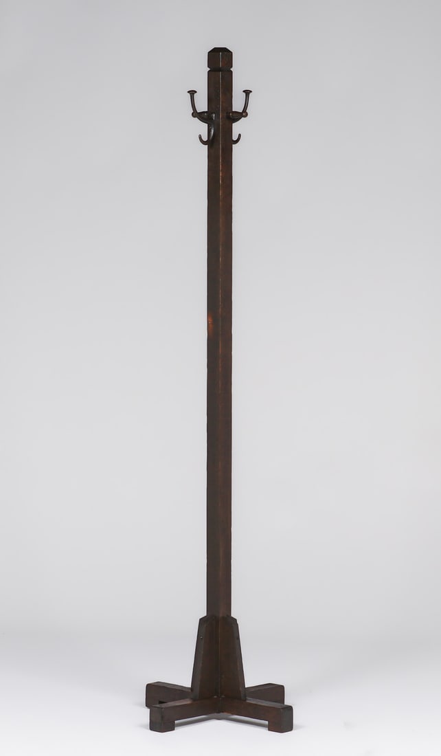 Arts & Crafts Period Oak Single Coatrack c1910 (1 of 5)