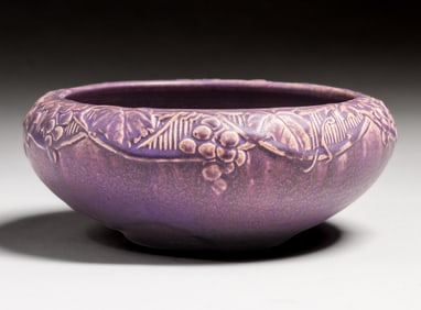 Rookwood Pottery #2168 Matte Purple Grapevine Bowl 1916