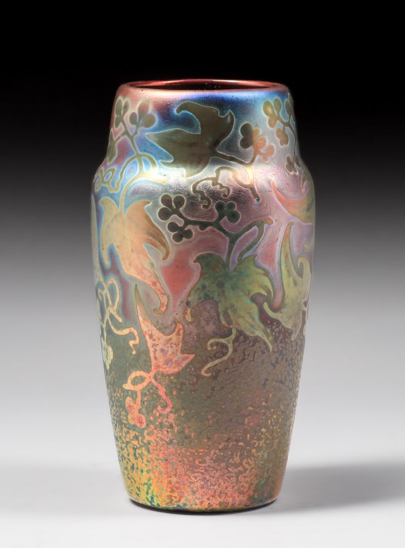Weller Sicard Iridescent Vase c1905 (1 of 3)