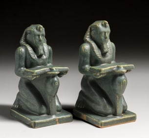 Fulper Pottery "Pharoah" Bookends c1910