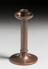 Roycroft Hammered Copper Candlestick c1920s