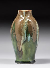 Dedham Pottery Hugh Robertson Chinese Green Flambe Vase c1890s