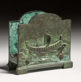 Jennings Brothers #2198 Viking Bronze Letter Rack c1910
