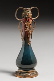 Johann von Schwarz Art Nouveau Gilt Bronze Overlay Vase c1900