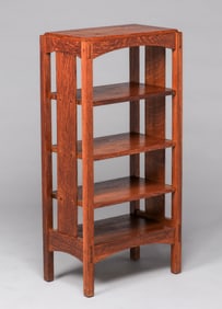 Limbert Slatted Oak Magazine Stand c1910