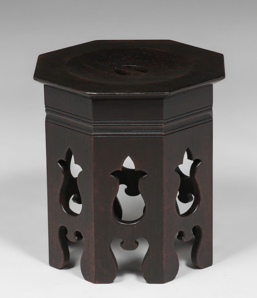 David Kendall – Phoenix Furniture Co Cutout Taboret c1895 (1 of 3)