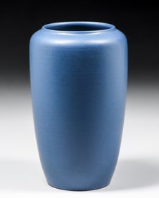 Huge Marblehead Pottery Matte Blue Vase c1910s