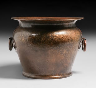 Turchin & Co - New York Hammered Copper Two-Handled Jardiniere c1910