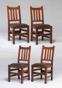Stickley Brothers Set of 4 #379 1/2 Dining Chairs c1910