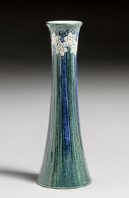 Early Newcomb College Marie Levering Benson High Glaze Daffodils Vase 1909