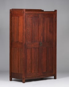 Come-Packt Furniture Co Two-Door Wardrobe c1910